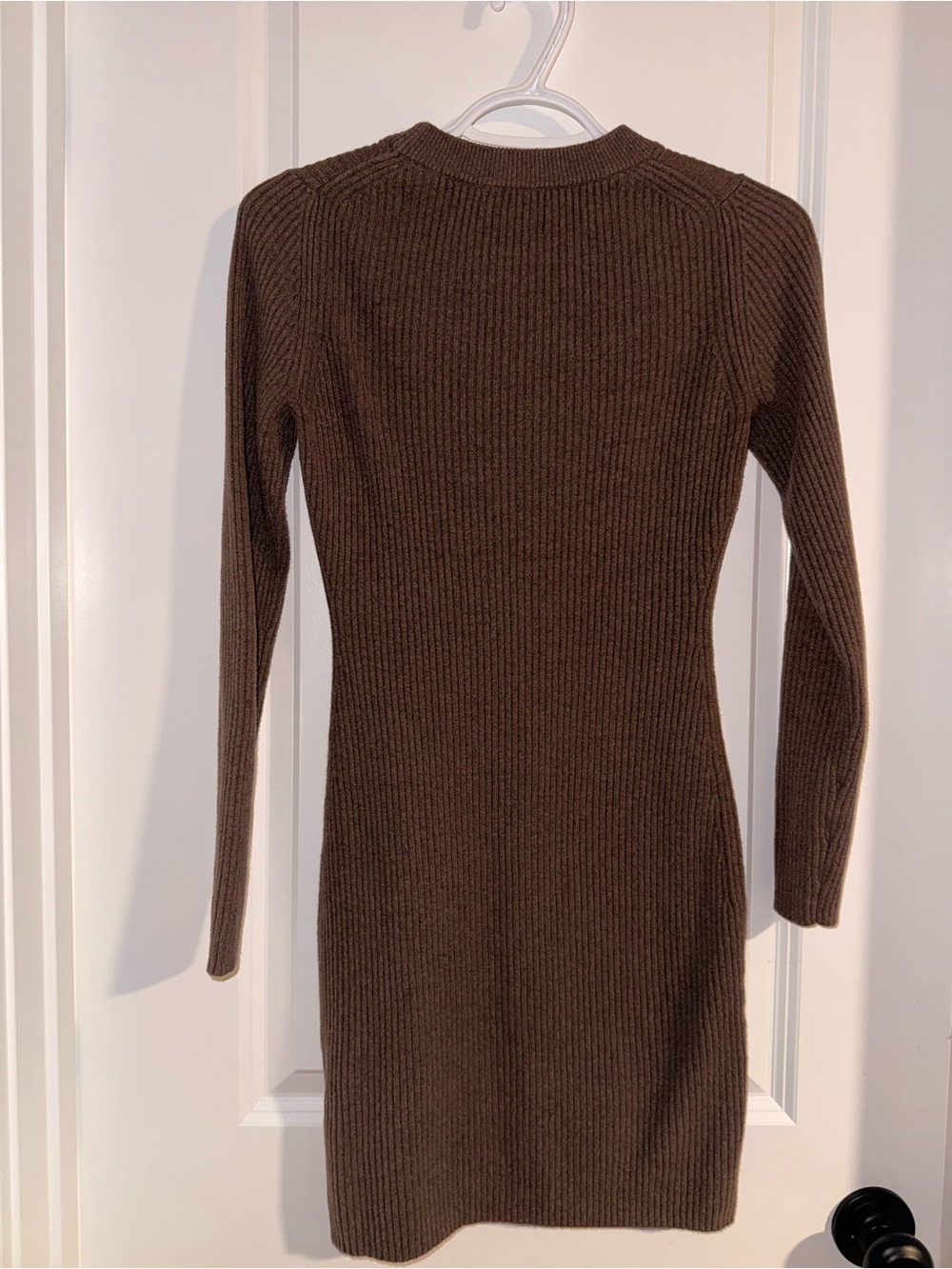 GAP Ribbed Scoop Neck Knit Dress - Brown - Picture 2 of 2